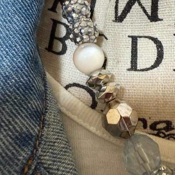 Huge mother of pearl shell and silver nest charms necklace/ statement - Picture 5 of 6